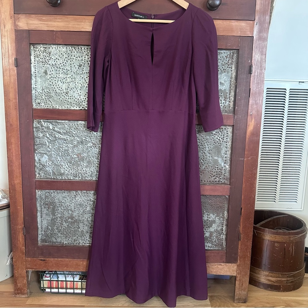 Lafayette 148 New York Plum Keyhole Ponte Dress – Size 6